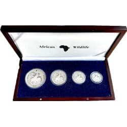 Sada stříbrných mincí 3,75 Oz Zambia African Wildlife Elephant 2003 Proof