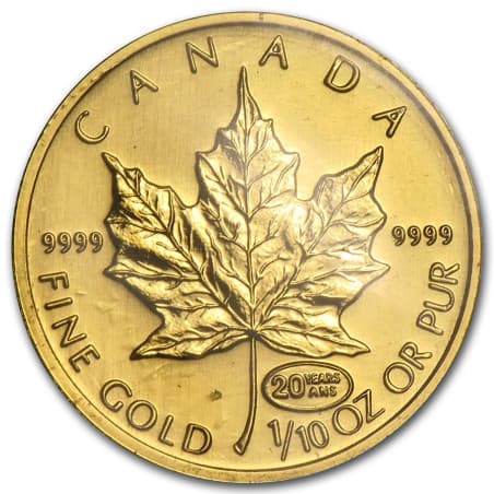 Zlatá mince 1/10 Oz Maple Leaf 1999