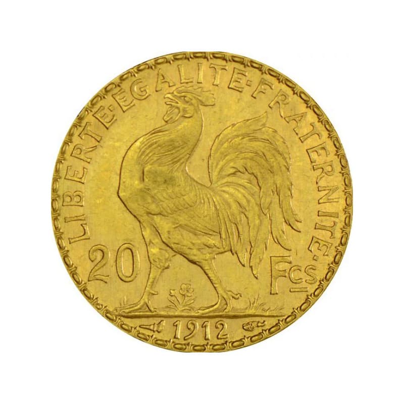 Zlatá mince 20 Frank Marianne Rooster - Kohout různé roky (1899-1914)