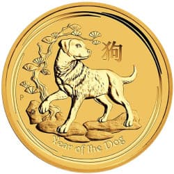 Zlatá mince 1 Oz Lunar Series II Year of the Dog 2018