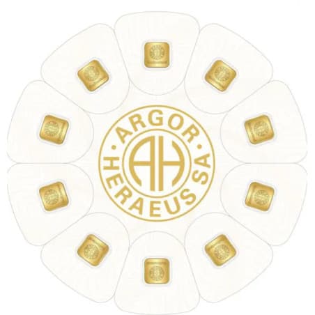 Zlatý slitek 10 x 1 g Argor Heraeus GoldSeed