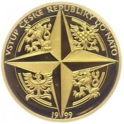 Zlatá medaile 1/4 Oz Vstup ČR do NATO 1999 Proof