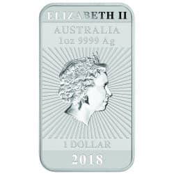 Stříbrná mince ve tvaru slitku 1 Oz Rectangular Dragon 2018