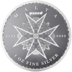 Stříbrná mince 1 Oz Maltese cross 2024 (Maltézský Kříž)