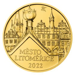 Zlatá mince 5000 Kč 1/2 Oz Městská památková rezervace Litoměřice 2022 BK