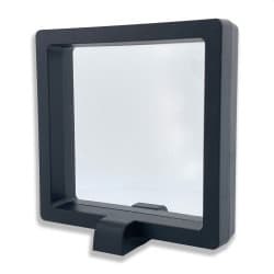 Rámeček na minci 3D box 90 mm černá + obdélníkový stojánek