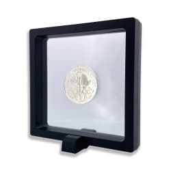 Rámeček na minci 3D box 110 mm černá + obdélníkový stojánek