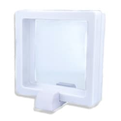 Rámeček na minci 3D box 70 mm bílá + obdélníkový stojánek