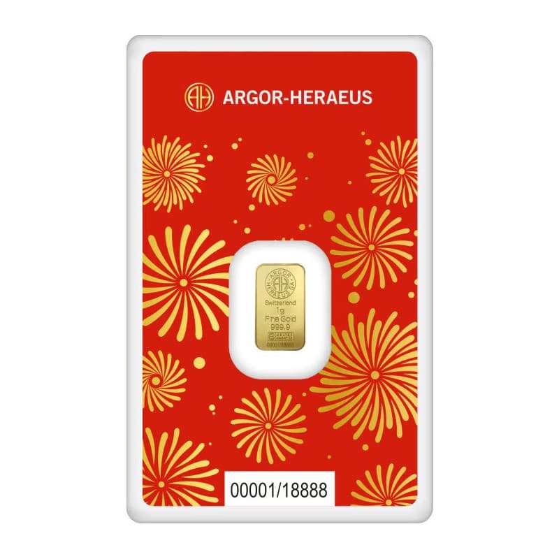 Zlatý slitek 1 g Argor Heraeus Lunar Series III Year of the Snake 2025