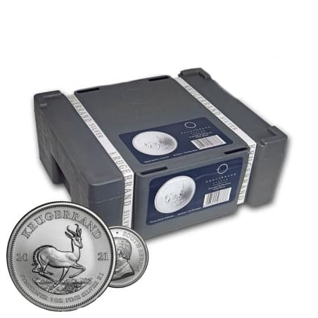Box 500 x stříbrná mince 1 Oz Krugerrand různé roky
