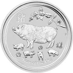 Stříbrná mince 1 Oz Lunar Series II Year of the Pig 2019