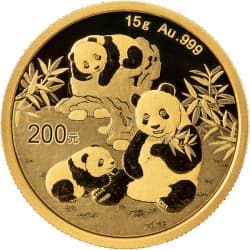 Zlatá mince 15 g China Panda 2025