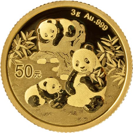 Zlatá mince 3 g China Panda 2025