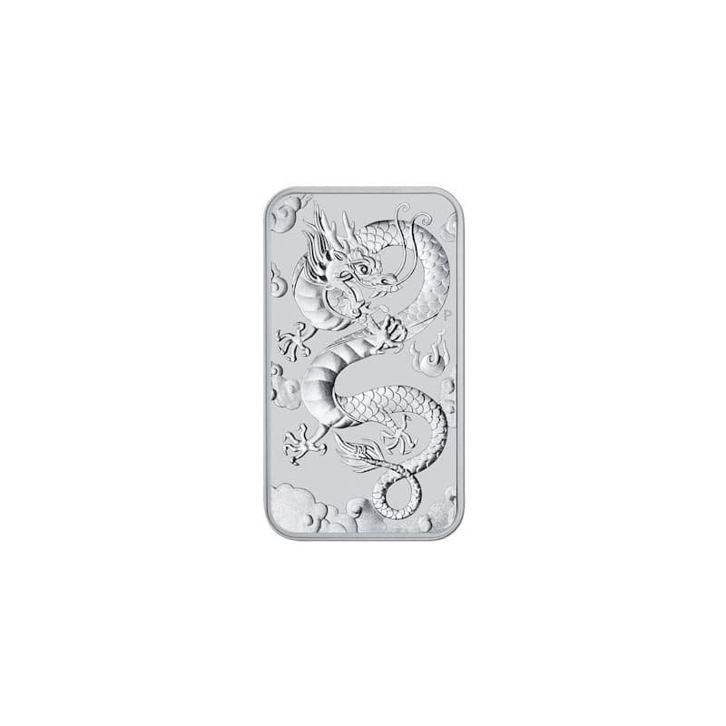 Stříbrná mince ve tvaru slitku 1 Oz Rectangular Dragon 2019