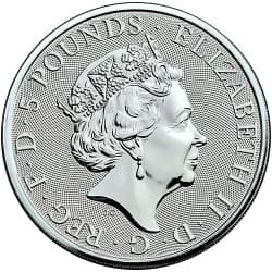 Stříbrná mince 2 Oz The Queens Beasts Black Bull of Clarence 2018