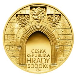 Zlatá mince 5000 Kč 1/2 Oz Hrad Kost 2016 Proof