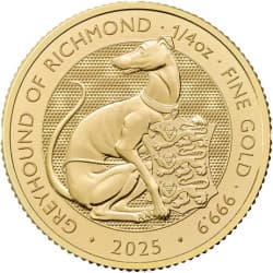 Zlatá mince 1/4 Oz The Tudor Beasts Greyhound of Richmond 2025