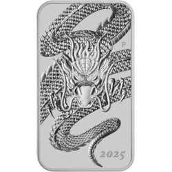 Stříbrná mince ve tvaru slitku 1 Oz Rectangular Dragon 2025
