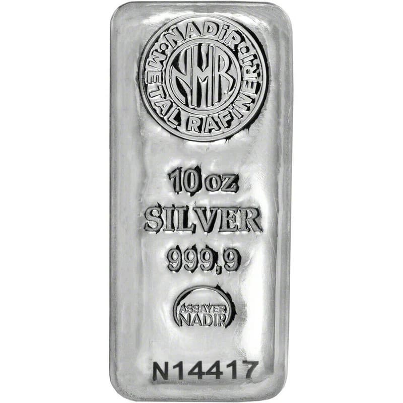 Stříbrný slitek 10 Oz Nadir Metals Rafineri
