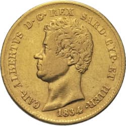 Zlatá mince 20 Lira Itálie Sardinia Charles Albert různé roky (1831-1849)