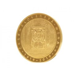 Zlatá mince 1 Oz 100. Výročí Zavedení československé měny ČNB 10000 Kč 2019 Proof