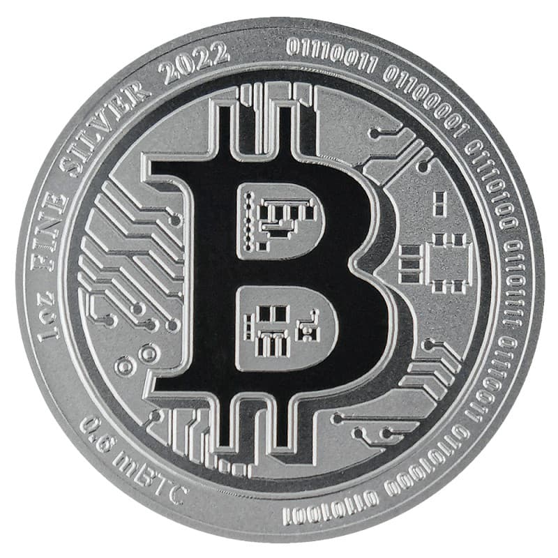 Stříbrná mince 1 Oz Bitcoin 2022